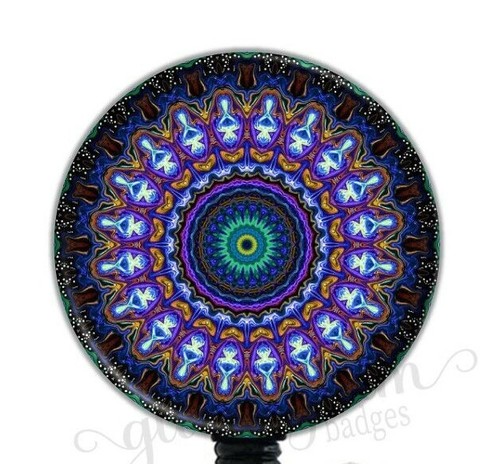 Mandala Porte Badge Rétractable, Mandala Badge Bobine, Mandala Rétractable GG2113 - Photo 1/8