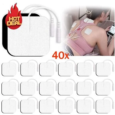 MARKENLOS 40x TENS Elektroden Pads selbstklebend für TENS EMS Reizstrom Gerät 4 x 4cm 2mm