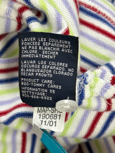 Tommy Hilfiger Striped Short Sleeve Collared Polo Shirt Vtg Y2K Men's Size XXL - Picture 7 of 7