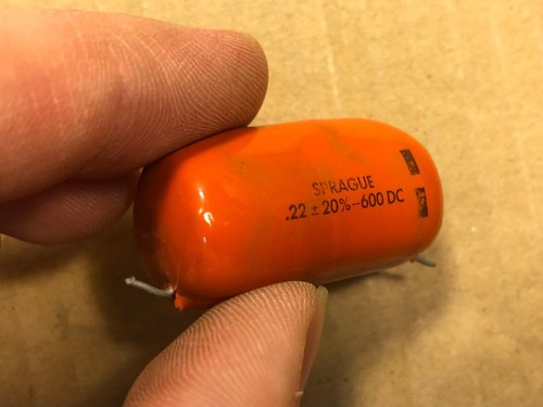 Vintage Sprague Orange Drop .22 uf 600v Capacitor Guitar Amp Tone Cap - Picture 2 of 2