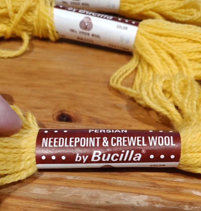 47 Skeins VTG Bucilla Needlepoint Crewel 100% Wool Persian Yarn 3ply New & Used - Image 4 of 4