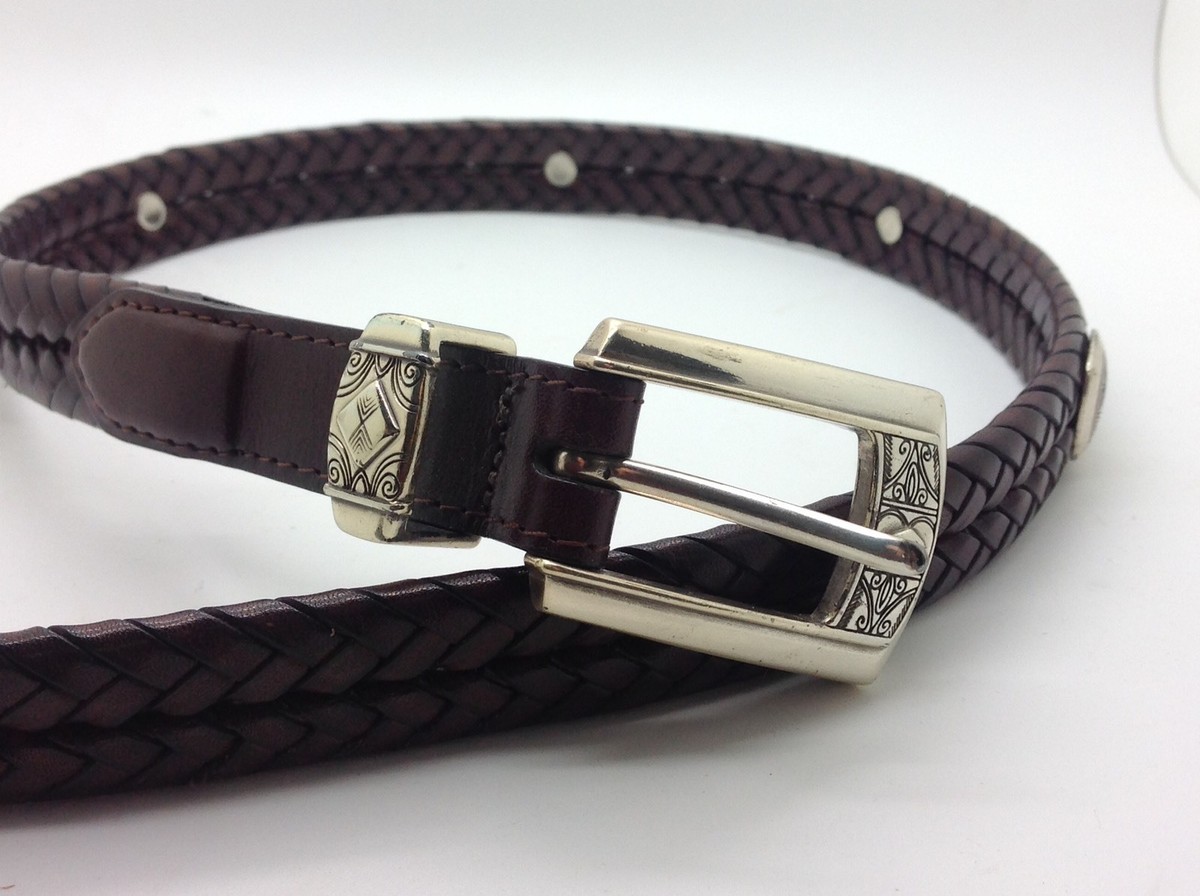 Brighton Black and Brown Woven Leather Belt Brighton Brown Leather Belt - Etsy main image 2