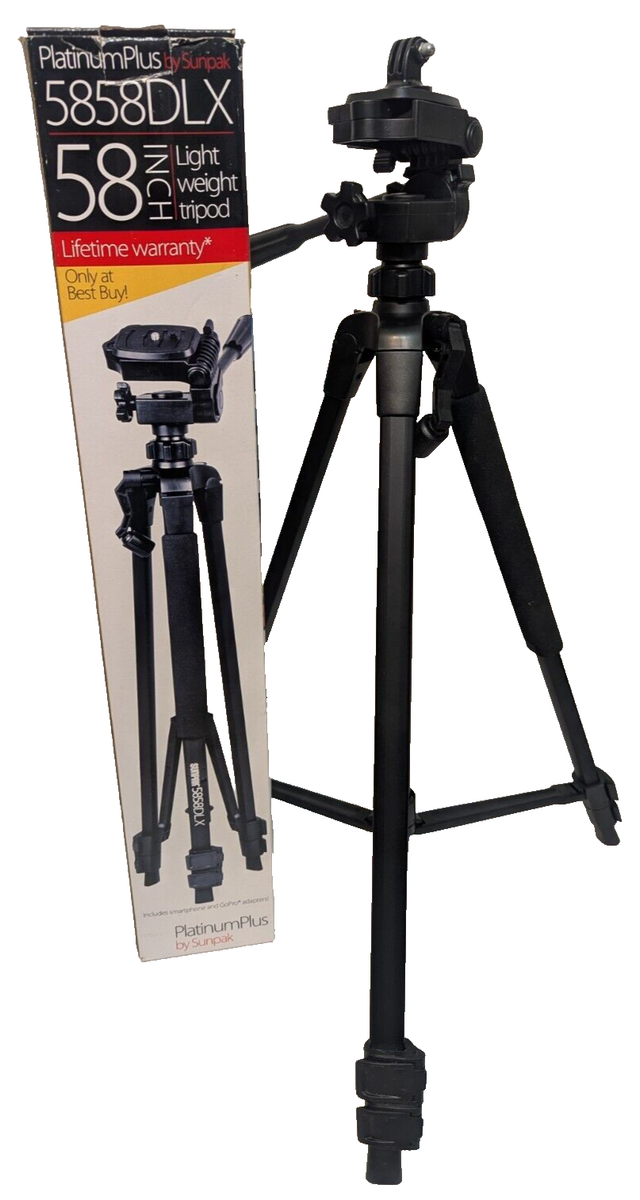 Sunpak Tripod 5858DLX 58'' Aluminum 3-Way Pan & Tilt Head w Box