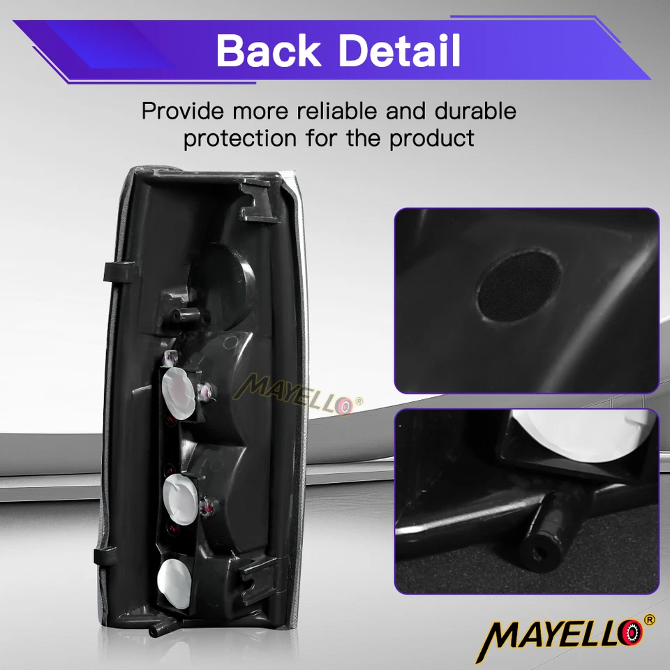 Luces traseras para Chevy GMC C/K 1500 2500 3500 1988-1998 luces de freno de humo negras Foto 3 de 4