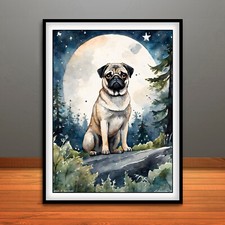 Pug Print, Poster, Dog Wall Art, Animal Decor