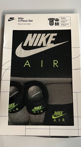 Nike Air Baby 3-teiliges Box Set Body Beanie Booties 0-6 Monate Farben zur Auswahl NEU - Bild 16 von 36
