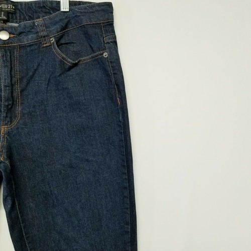 Forever 21+ Size 14 Mid-Rise Dark Denim Wash Straight Leg Slim Women's Jeans - Picture 8 of 10