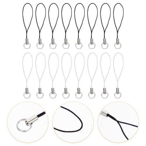 200 Pcs Mobile Phone Lanyard Accessories String Strap Weaving Rope Chain for