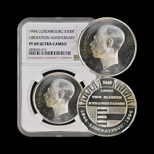 LUXEMBOURG. 1994, 500 Francs, Silver - NGC PF69 - Top Pop 🥇 Jean, Liberation