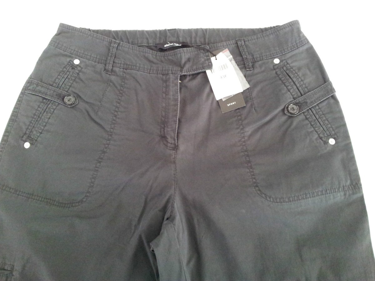 ELENA MIRO' pantalone donna nero used cotone leggero con elastico