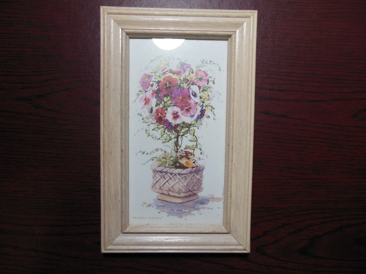 マリリン・シマンドル（Marilyn Simandle）『Pansy Time』 Pansies Topiary Watercolor Print by Marilyn Simandle 11 5/8