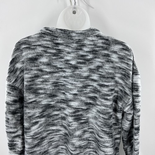 Vince Camuto Womens Fuzzy Sweater Marled Gray Cotton Blend Round Neck Size M - Picture 11 of 14