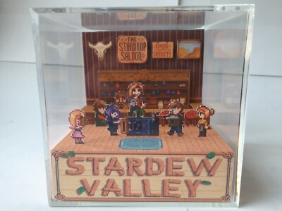 Stardew Valley Stardrop Saloon Junimo Party Shadow Box Diorama Cube