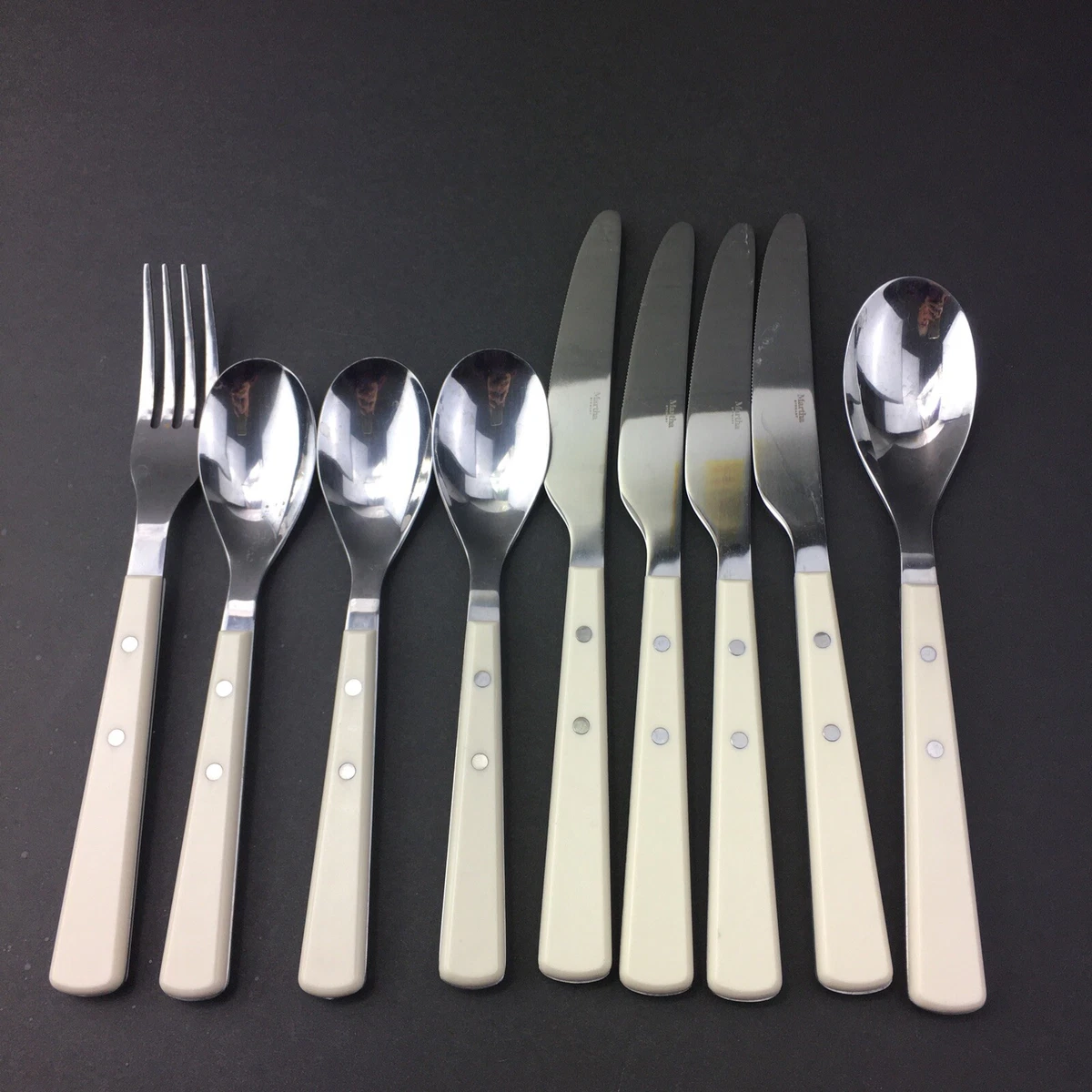 Martha Stewart 9 pieces Stainless Steel Flatware White Garden