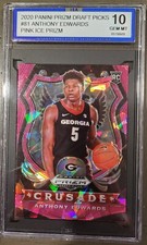 2020 Panini Prizim Draft Picks Anthony Edwards #81 Pink Ice Prizm (ISA 10)