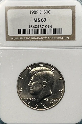 1989-D Kennedy Half Dollar 50c NGC MS 67 - Rare!
