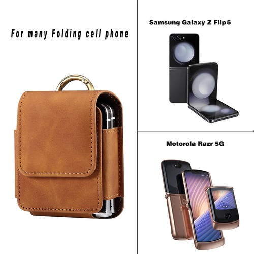 For Samsung Galaxy Z Flip7/6/5/4/3/2 Luxury Leather Pouch Case Belt Clip Holster - Picture 26 of 36