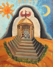 Surrealist oil painting landscape