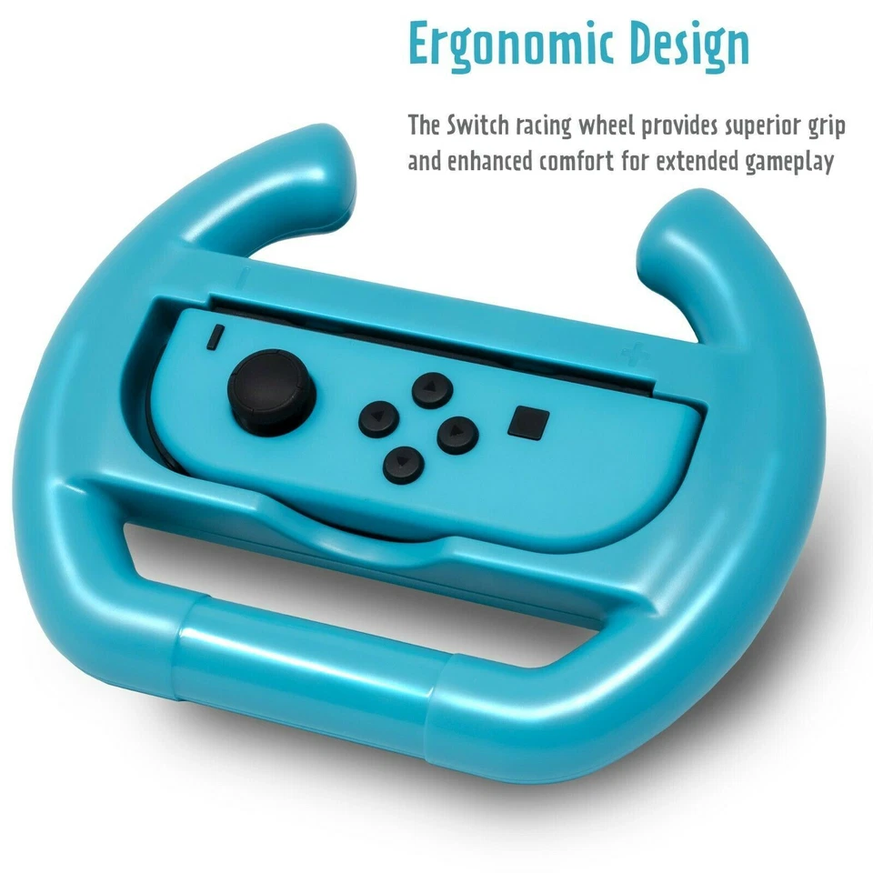 Mario Kart Wheels 2 Red + Blue Racing Steering Wheel for Nintendo Switch Joy-Con - Image 2 of 4