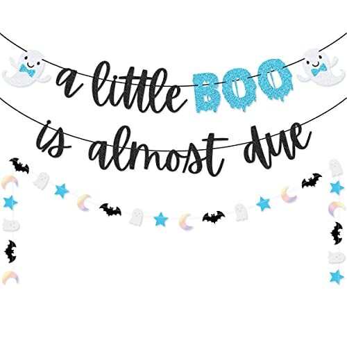 Blue A Little Boo Hintergrund Für Babyparty & Halloween – 2,1 X 1,5 M Party-Deko-Banner