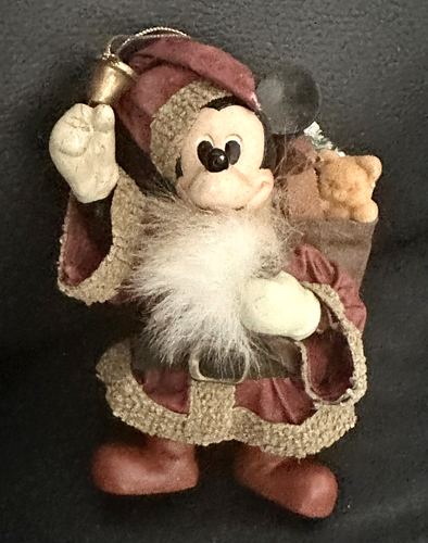 Disney Mickey Mouse Christmas Santa Paper Mache Figure Ornament Kurt Adler