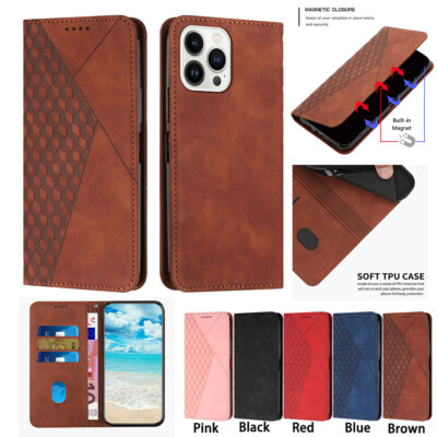 Magnetic Leather Wallet Case Flip Stand For iPhone 16 Pro Max 15 14 13 12 11 X 7