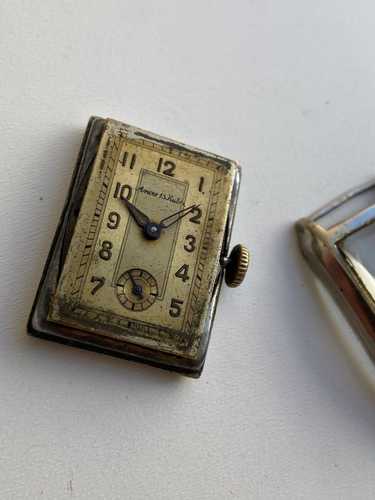 Vintage RARE Watch ANCRE 15 RUBIS TANK MILITARY TYPE FOR PARTS - Bild 7 von 11