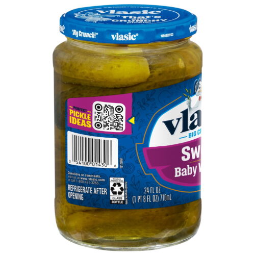 (2 pack) 24 fl oz Jar, Vlasic Baby Sweet Whole Pickles, Sweet Pickles - Picture 4 of 8
