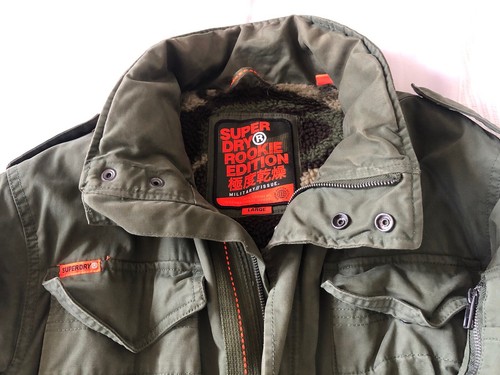 HARDLY WORN Superdry Jacket Mens Large Green Utility Military Rookie Edition - Picture 2 of 20