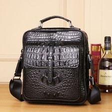 Crocodile Pattern Cowhide Leather Sling Shoulder bags Men Luxury Small Handbags