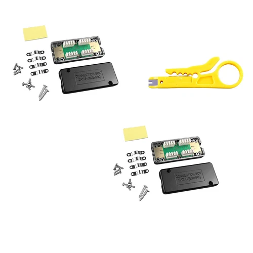 2x Netzwerk Verlängerung Verbindungsmodul LSA Verbinder Cat.6A Cat.7 geschirmt