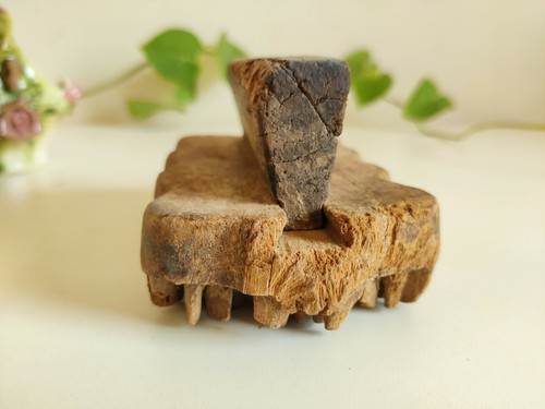 Vintage Primitive Handmade Textile Printing Block Wooden Stamp Decorative 216 - 第 5/5 張圖片