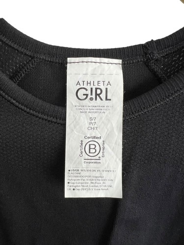 Athleta Girls Size S/7 Rise Above Crop Top Pullover Black Stretchy - Picture 2 of 5