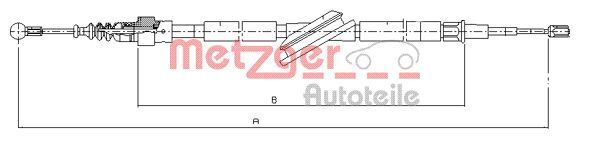 Metzger 10.7506 Seilzug, Feststellbremse FüR Audi Seat Skoda VW-image