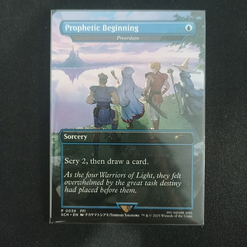 MTG 4x Prophetic Beginning / Preordain Final Fantasy SCH Promo NM English - Picture 2 of 4