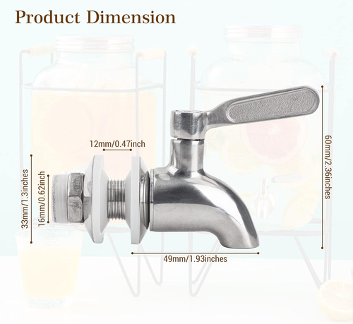 Stainless Steel Spigot for Beverage Dispenser, 1 Water Dispenser Replac - Picture 2 of 12