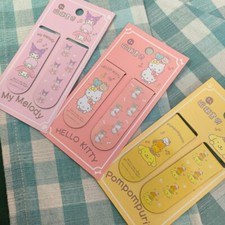 2x Sanrio Hello Kitty Kuromi Melody Bookmarks Magnet Pompompurin Cute Index Flag