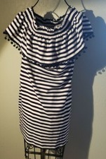 Heyton, Women's Black Stripped Dress, Size 4
