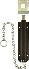 Garage Door Gate Chain Pull Bolt - Spring Loaded Dead Latch Locking Function