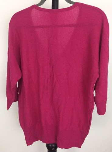 NEU Chico's Gr. 3 Magenta Kaschmir Pullover Pulli V-Ausschnitt 3/4 Arm - Bild 2 von 3