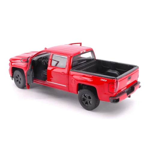 CHEVROLET SILVERADO DOUBLE CABINE PICK-UP 2017 RED 1:24-27 Welly Auto Stradali M - Immagine 4 di 4