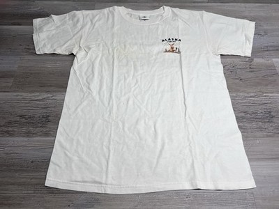 Vintage Juneau Alaska T-Shirt Funny Drunk Moose Bar Pub Double Sided Y2K Size M