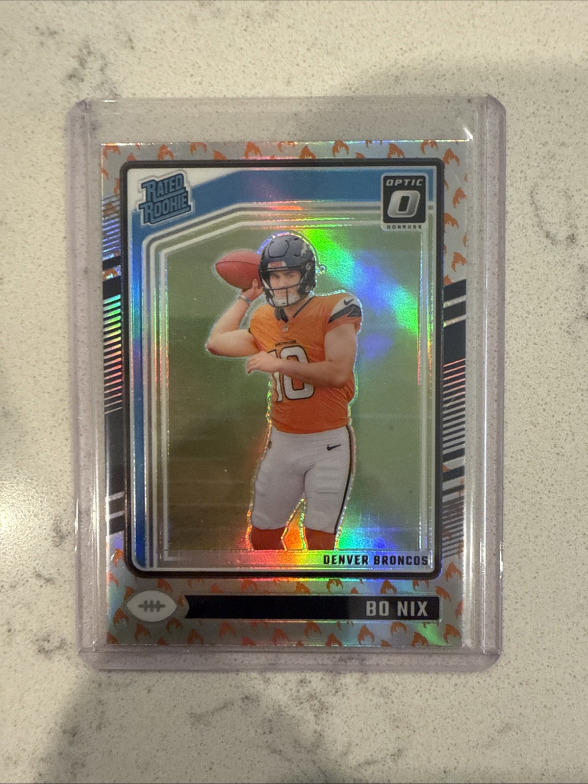 2024 Panini Donruss Optic - Rated Rookie Bo Nix #209 Fire Prizm (RC)