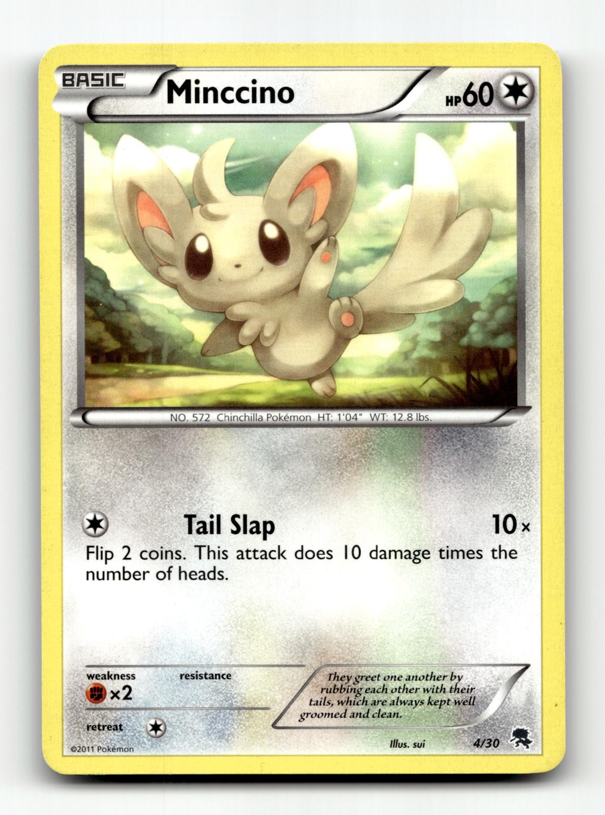 🐉 Minccino (#4) 4/30 Common BW Trainer Kit: Excadrill & Zoroark Pokemon NM