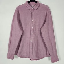 Untuckit Pique Polo Berry Mens XL Long Sleeve Button Shirt