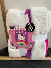 new Hello Kitty By Sanrio 50"x60" Cloud Touch Ultra Soft Sherpa Throw Blanket