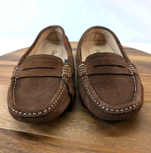 Osslue Women’s 9.5 Brown Suede Loafers Slip-On Penny Moccasin Comfort Flats - Picture 3 of 11