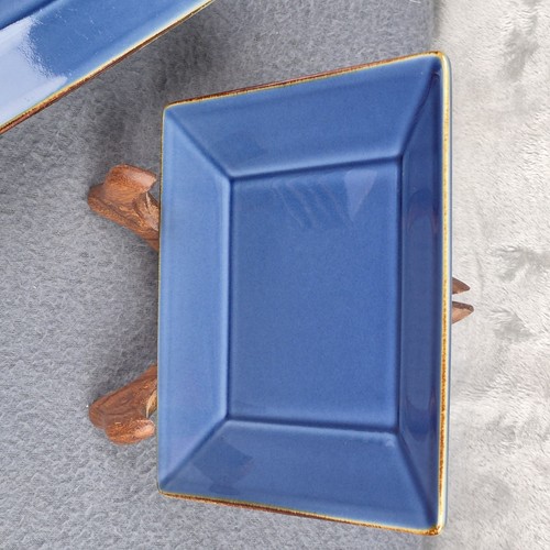 5 Pottery Barn Asian Square Egg /Sushi Roll Plates Blue 6" Retired Pattern - Picture 7 of 11