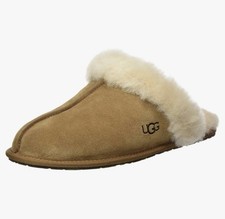 UGG Women's Scuffette II Slippers Suede Sheepskin Lined Chestnut Size 8 NEW