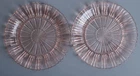 2 Vintage Pink Depression Glass  Plates in "Sierra Pinwheel" Jeannette Glass 10"